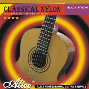 AC105BK-H Комплект струн для классической гитары, черный нейлон, Alice